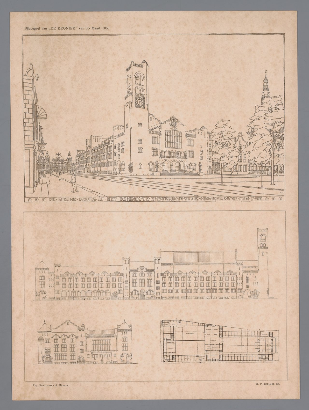 'De Nieuwe Beurs op het Damrak te Amsterdam gezien komende van den Dam', NG-1972-28-20-119